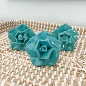 10 Anthropologie Rose Flower Drawer Pulls / Knobs
